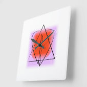 Davidster/Hart Wandklok Vierkante Klok (Hoek)