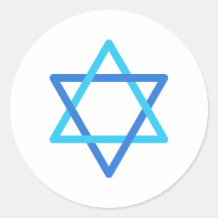 Davidster Israël Blauwe Ster Onafhankelijkheidsdag Ronde Sticker