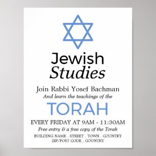 Davidster, Jodendom, Joodse Studies Reclame Poster