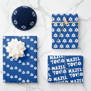 Davidster Mazel Tov Bar Bat Mitzwa Hanukka Inpakpapier Vel