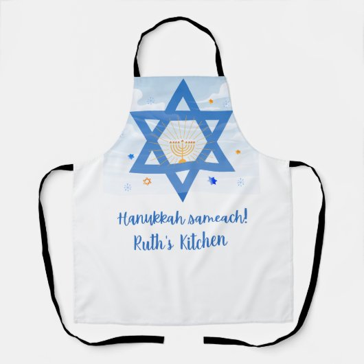 Davidster, Menorah Hanukkah Sameach Schort (Voorkant)