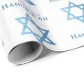 Davidster Prettig Hanukkah Naadloos Patroon Cadeaupapier (Rol Hoek)