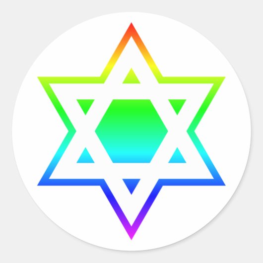 Davidster Ronde Sticker (Voorkant)