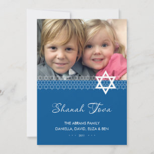 Davidster Rosh Hashanah-foto plat kaart