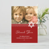 Davidster Rosh Hashanah-foto plattegrond kaart (Staand voorkant)