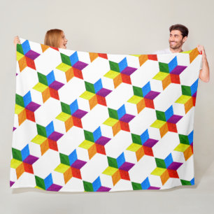 Davidsterpatroon in meerdere kleuren fleece deken