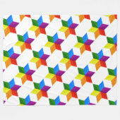 Davidsterpatroon in meerdere kleuren fleece deken (Voorkant (Horizontaal))