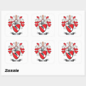 Davies Family Crest Coat of Arms Vierkante Sticker (Vel)