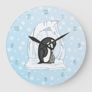 Davin en Annie de Penguins Clock Grote Klok