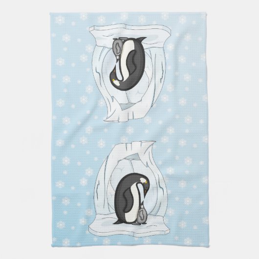Davin en Annie de Pinguïns Keukenhanddoek (Verticaal)
