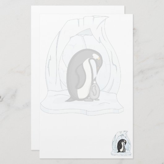Davin en Annie the Penguins Stationery Briefpapier (Voorkant / Achterkant)