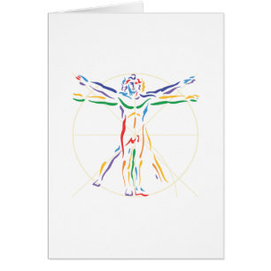 DaVinci Anatomy Man in Chakra Colors