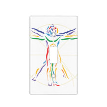 DaVinci Anatomy Man in Chakra Colors
