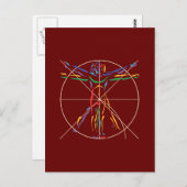 DaVinci Anatomy Man in Chakra Colors Briefkaart (Voorkant / Achterkant)