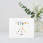DaVinci Anatomy Man in Chakra Colors Briefkaart (Staand voorkant)
