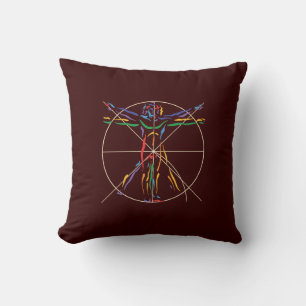 DaVinci Anatomy Man in Chakra Colors Kussen