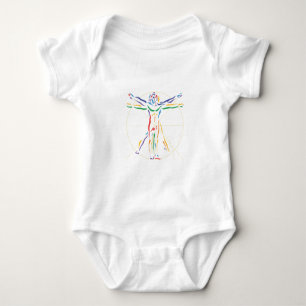 DaVinci Anatomy Man in Chakra Colors Romper