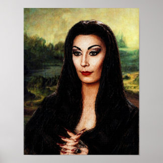 DaVinci Morticia Addams Mashup Poster