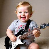 🎵 🎸 DaVinci Rocking X-mas zwart Romper