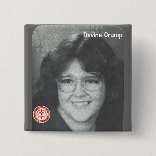 Davine Crump Vierkante Button 5,1 Cm (Voorkant)