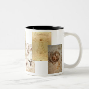 Davinvi's studie van de anatomie tweekleurige koffiemok