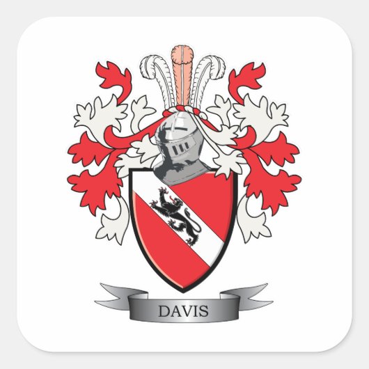 Davis Coat de Arms Vierkante Sticker (Voorkant)