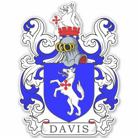 Davis Family Crest Sticker (Voorkant)
