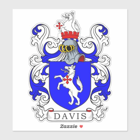 Davis Family Crest Sticker (Vel)