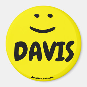 DAVIS gele glimlach magnet Magneet