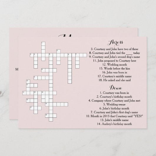 Davis + Harper Menu Kaart (Voorkant / Achterkant)