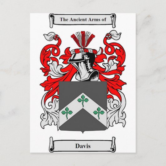 Davis (Ierland) wapenschild Briefkaart (Voorkant)