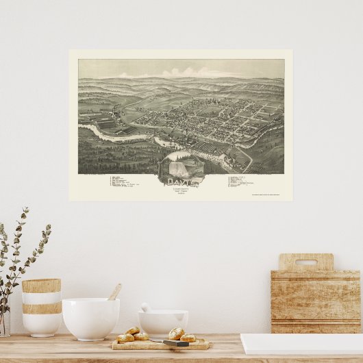 Davis, WV Panoramic Map - 1898 Poster (Keuken)