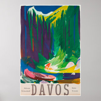 Davos, Parsenn, Suisse, Poster Ski