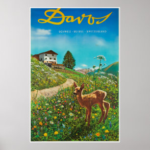 Davos, Parsenn, Zwitserland, Ski Poster