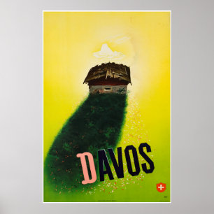 Davos, Parsenn, Zwitserland, Ski Poster