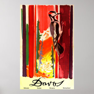 Davos Zwitserland Vintage Travel Poster