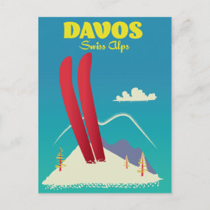 Davos Zwitserse Alpen Briefkaart