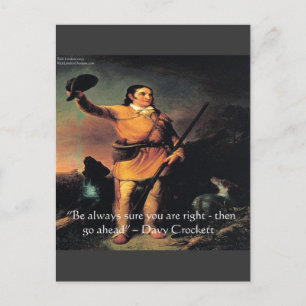 Davy Crocket "Ga Vooruit" Wijsheid Quote Briefkaart