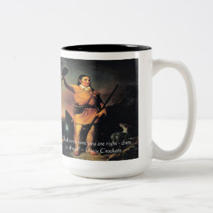 Davy Crocket "Ga Vooruit" Wijsheid Quote Tweekleurige Koffiemok