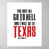 Davy Crockett Citation Texas Poster (Devant)