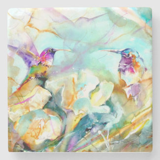 "Dawn Greeting" Hummingbird Print Stenen Onderzetter