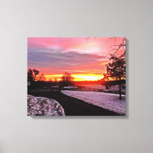 DAWN IN WINTER CANVAS AFDRUK