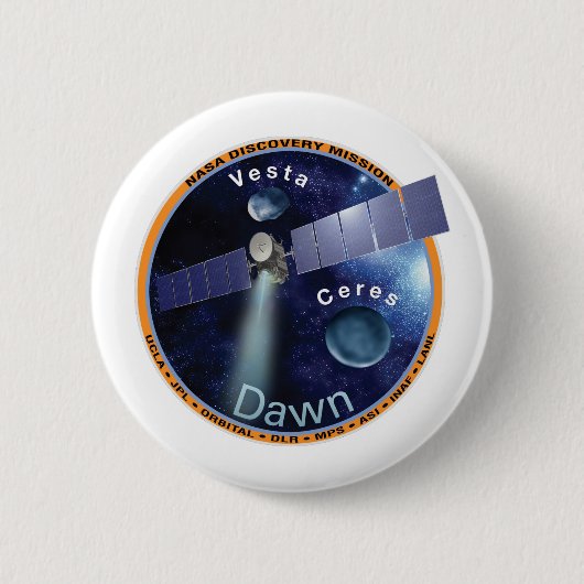Dawn Mission Patch  Ronde Button 5,7 Cm (Voorkant)