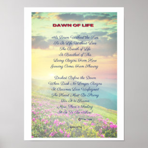 "Dawn of Life" Poëzie Poster