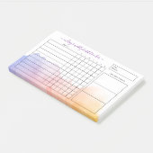 Dawn Waterverf Wash Weekly Habit Tracker Post-it® Notes (Schuin)