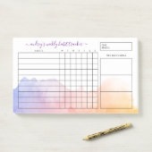 Dawn Waterverf Wash Weekly Habit Tracker Post-it® Notes (Op bureau)