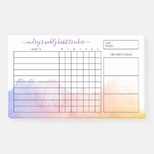 Dawn Waterverf Wash Weekly Habit Tracker Post-it® Notes