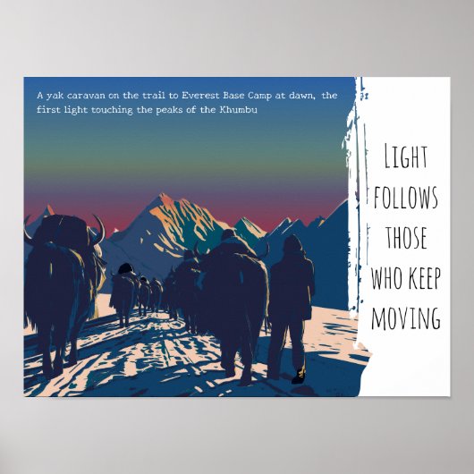 Dawn Yak Caravan Everest Motivational Poster (Voorkant)