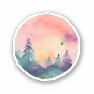 Dawn's Embrace: Alpine Awakening Sticker