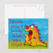 Dax the Dino avec devis, carte postale (Devant / Derrière)